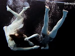 two girls swim and get bare wonderful