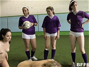 super-hot gals football completes in sapphic group action